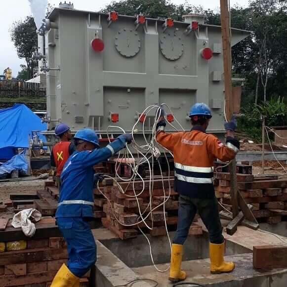 Unloading dan Setting Transformer 500 Mva di Sorik Merapi 003