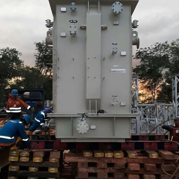 Unloading dan Setting Transformer 500 Mva di Sorik Merapi 006